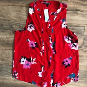 Red Floral Blouse